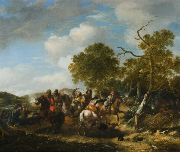 Pieter Wouwerman — Attribué à Wouwerman, Pieter — zugeschrieben Raubüberfall