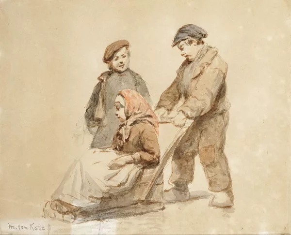 Mari ten Kate — Enfant faisant de la luge
