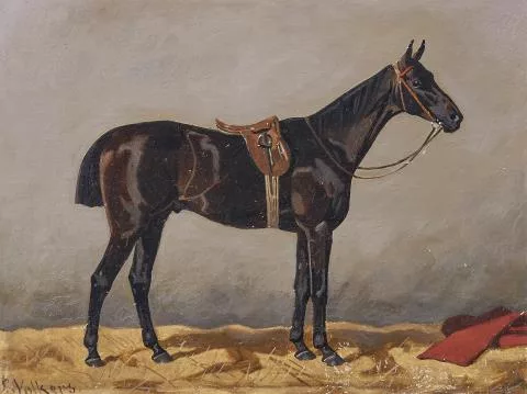 Emil Volkers — Rappe in einem Stall