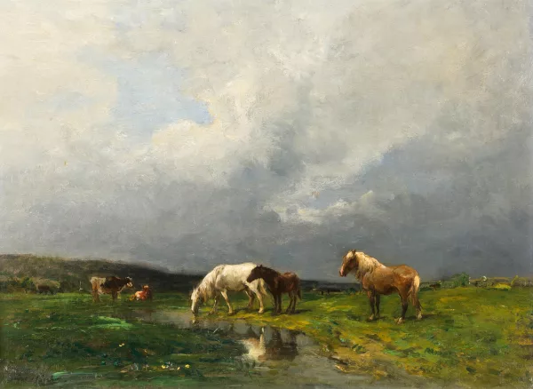 Jules Héreau — Pferde auf der Weide