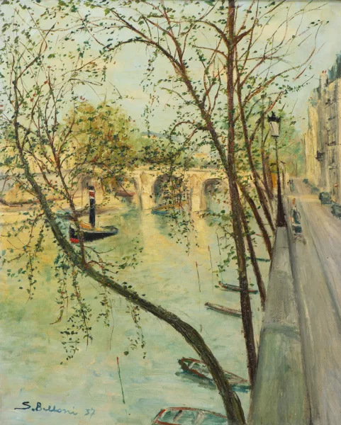 Serge Belloni — Serge BELLONI (1925-2005), 'Vue parisienne', huile