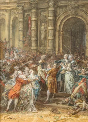 Joseph Navlet — Le Peuple parisien empêche Louis XVI de se rendre à Saint-Cloud