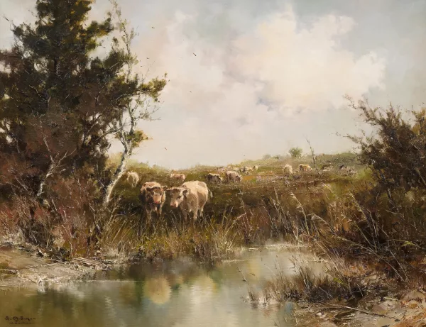 Ernst Bröcker — Kühe am Weiher