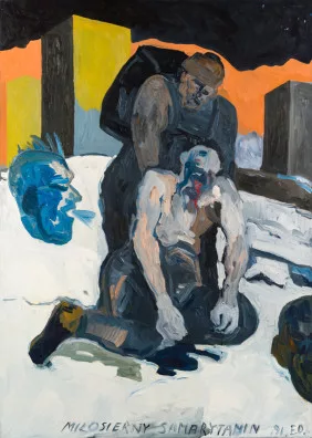 Edward Dwurnik — Milosierny Samarytanin, 1991