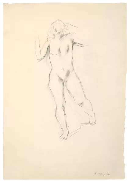 Maria Lassnig — Ohne Titel (Aktstudie), 1956