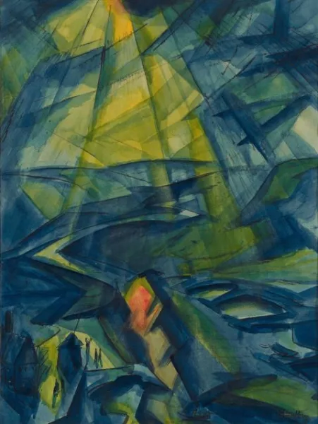 Fritz Schaefler — Blauer Abend am Main