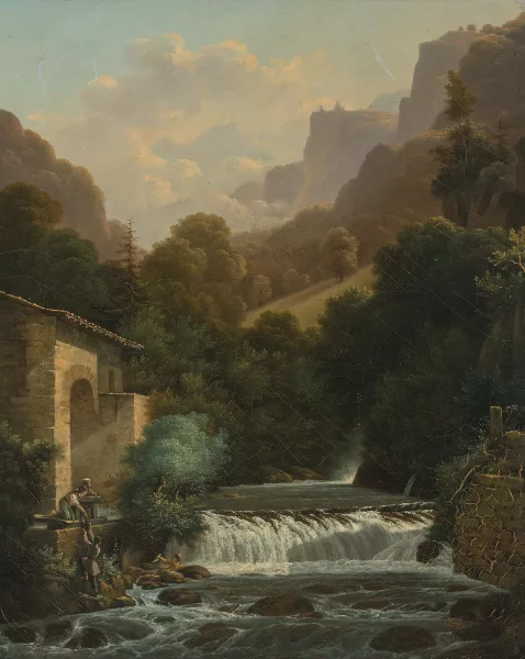 Antoine Patrice, II Guyot — Attribué à Guyot, Antoine-Patrice — zugeschrieben Bergbach mit Fischer
