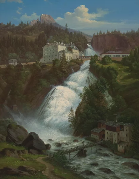 Emil Ludwig Löhr — Bad Gastein mit Wasserfall