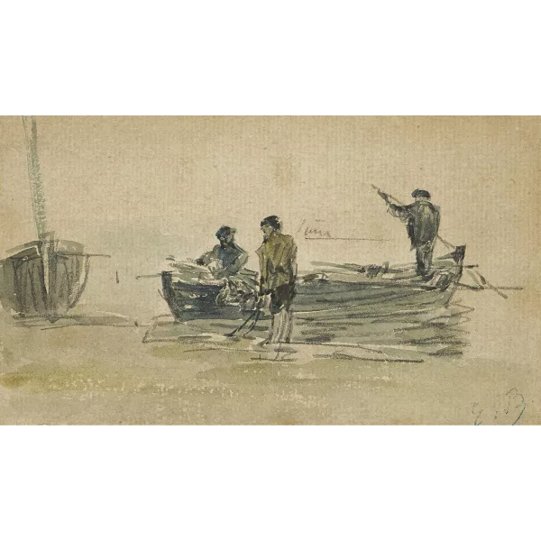 Eugène Boudin — Pêcheurs au bord de la mer.