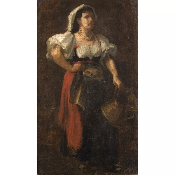 François Bonvin — Attribué à FRANÇOIS BONVIN — Porträt einer Römerin mit Kanne.