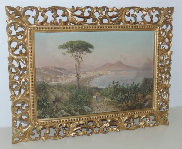 Guglielmo Giusti — Ansicht der Bucht von Neapel mit dem Vesuv