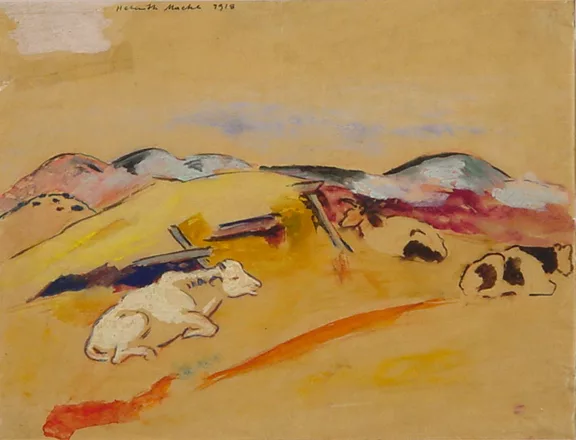 Гельмут Маке — Paysage avec vaches, 1918