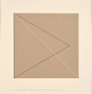 Robert Mangold — Two triangles within a square, 1975