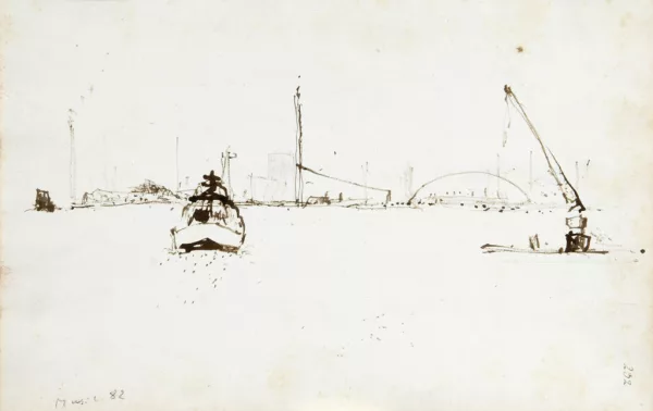 Zoran Mušič — Navire aux Zattere, 1982