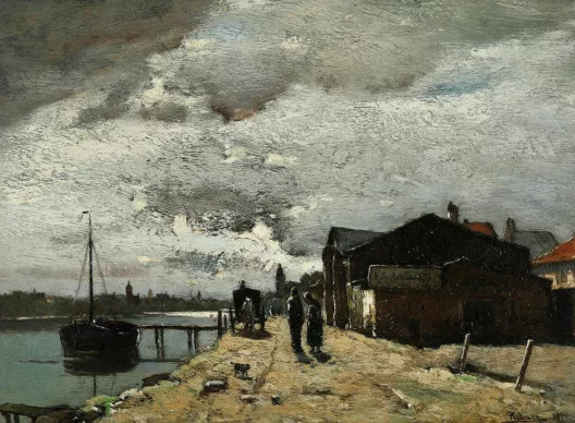 Rudolf Ribarz — Hafen im Mondschein, 1879