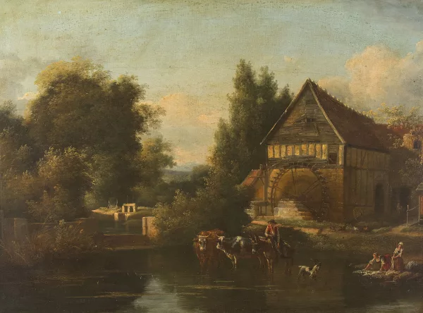 Jean-Louis de Marne — Umkreis Flusslandschaft mit Wäscherinnen