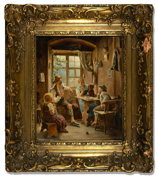 Franz Defregger — Zugeschrieben. Die Bestrafung des Hundes, 1875