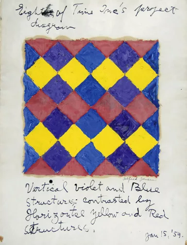 Alfred Jensen — Vertical Violet And Blue, 1954