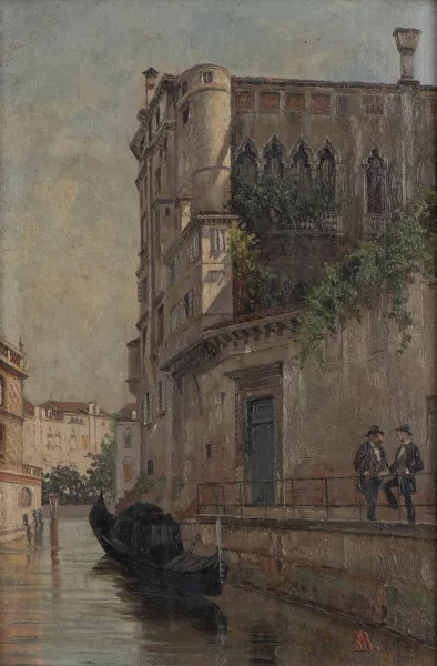 Antonietta Brandeis — Antonietta BRANDEIS (1849-1910), Palazzo, huile sur toile, signé