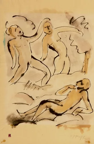 Max Pechstein — Badende, 1917