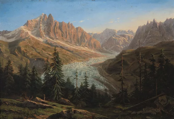 Alfred Jacob Miller — L' Aiguille du Dru prise du Montenvers, Chamonix