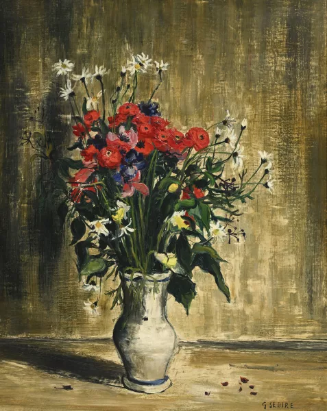 Gaston Sébire — Nature morte au bouquet