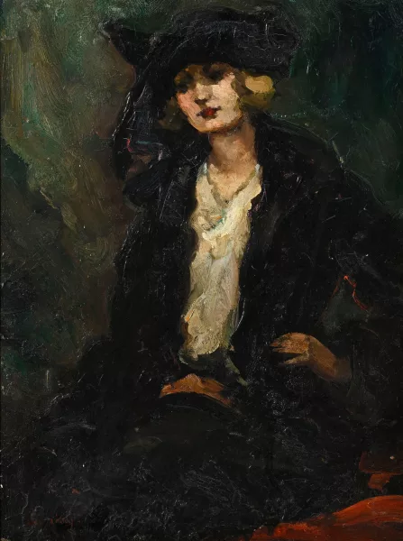 Laura Knight — Jeune femme au chapeau,