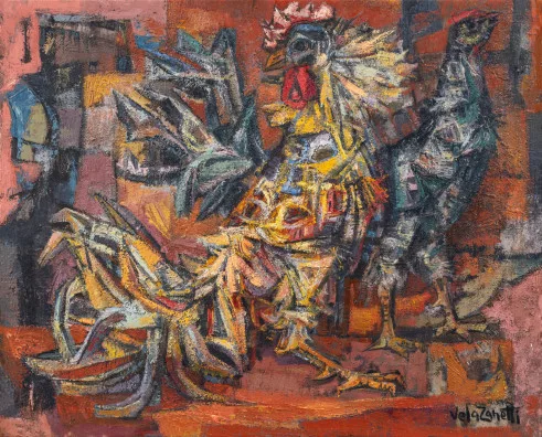 José Vela Zanetti — Hahn und Huhn