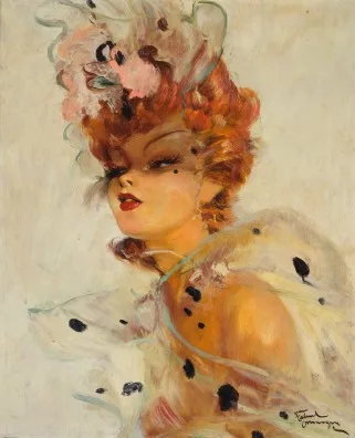Jean-Gabriel Domergue — Portrait d’une élégante au chapeau