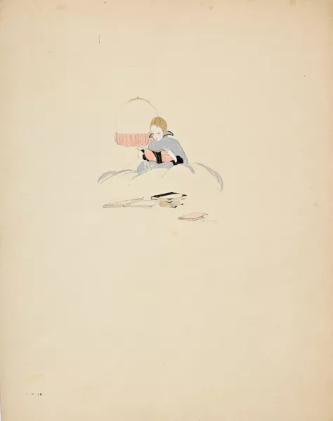Charles Loupot — Jeune fille lisant,