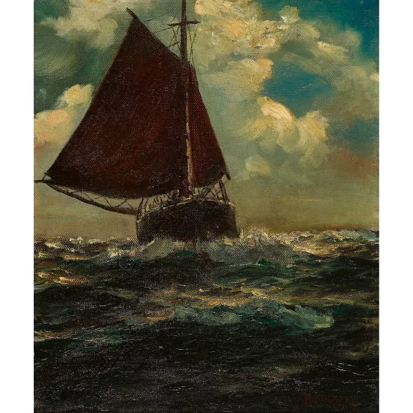 Franz Müller-Gossen — Voilier sur une mer agitée