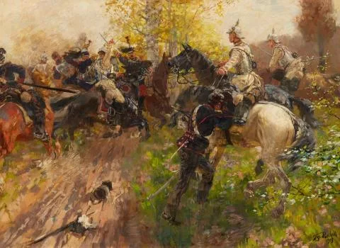 Theodor Rocholl — Reitergefecht