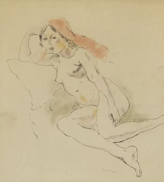 Jules Pascin — Solange nue au ruban rouge