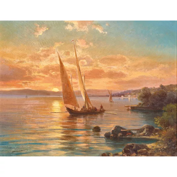 Alfred Karl Julius Otto von Schönberger — Segelschiffe in der Abendsonne.