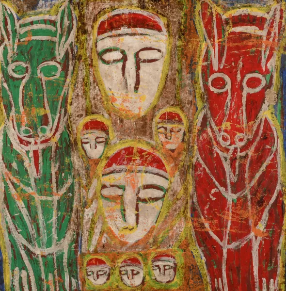 Michel Nedjar — Zwei Pferde, sieben Köpfe, 1978
