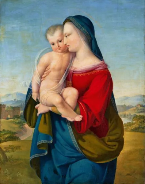 Philipp Stöhr — Madonna mit Kind vor weiter Landschaft