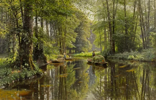 Peder Mørk Mønsted — Spreewald, canal landscape, 1913