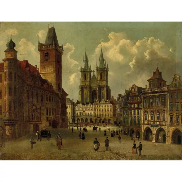 Ferdinand Lepié — Attribué à FERDINAND LEPIÉ — Prager Altstadt.