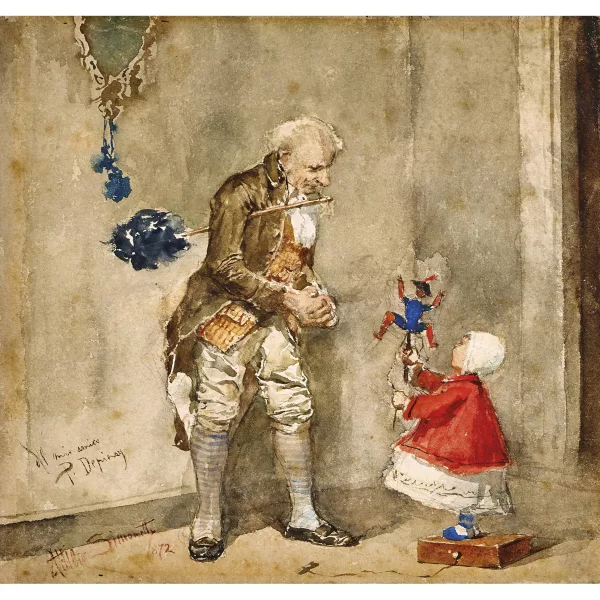Attilio Simonetti — Alter Mann mit Puppenautomat.