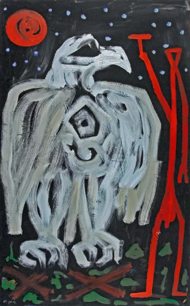 A. R. Penck — Aigle et homme rouge, 1999