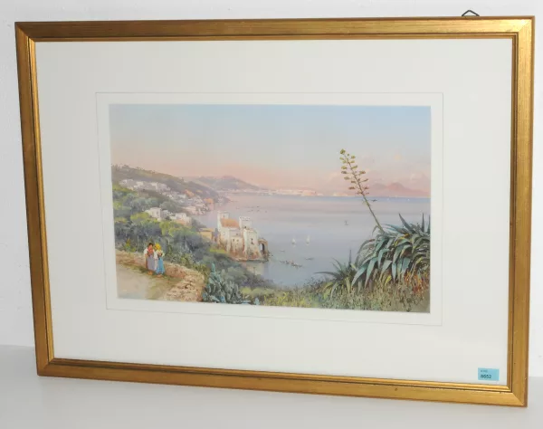 Guglielmo Giusti — Blick auf die Bucht von Neapel, mit dem Vesuv im Hintergrund