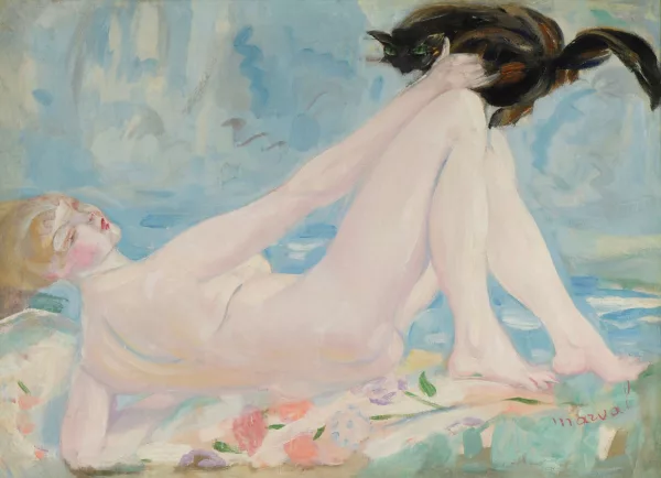 Jacqueline Marval — Femme nue au chat