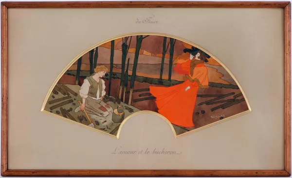 Georges de Feure — L'amour et le bûcheron", projet pour un éventail