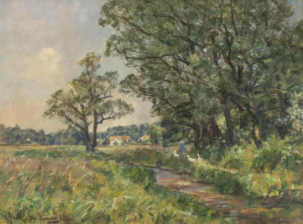 Otto Schulz-Stradtmann — Otto SCHULZ-STRADTMANN (1892-1960), 'Paysage de campagne', huile