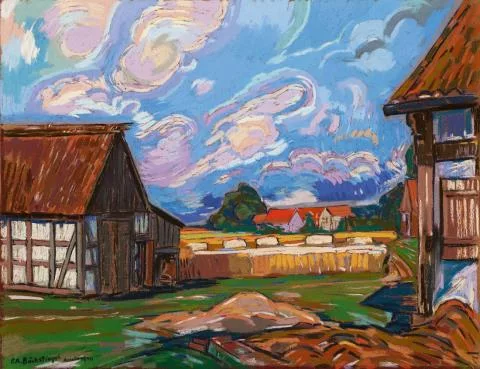 Peter August Böckstiegel — Westfälische Bauernhöfe (Blick auf den Hof Sundermann)
