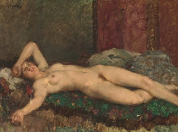 Paul Paede — Liegender weiblicher Akt auf einem Bett