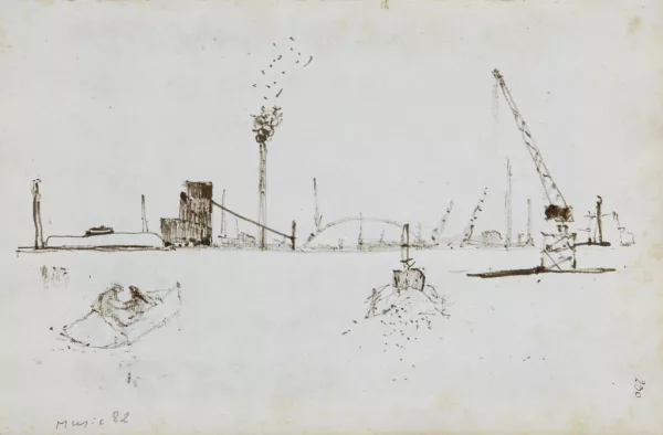 Zoran Mušič — Navire aux Zattere, 1982