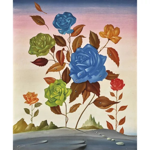 Georges Spiro — Paysage avec roses