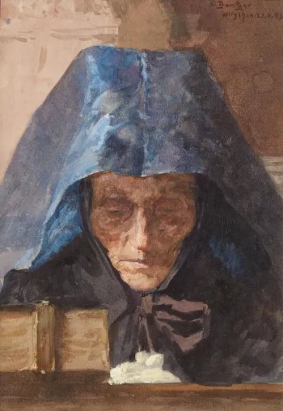 Carl Bantzer — Bildnis einer betenden Frau während des Abenmahls