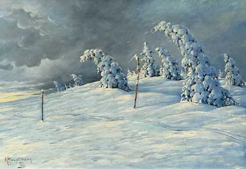 Karl Hauptmann — Snow-covered trees in the Black Forest.